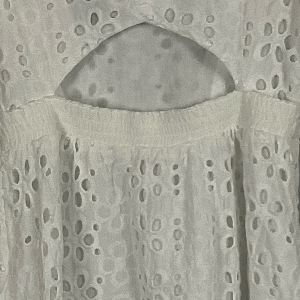 Victoria's Secret White Eyelet Lace Fit Flare Cut Out Fitted Sleeveless Dress 6 - Picture 11 of 13